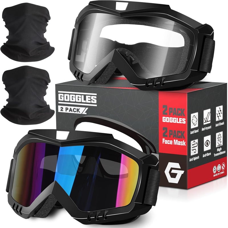 OXG Store نظارات دراجة نارية - نظارات ATV ودراجات التراب مع عدسة مضادة للأشعة فوق البنفسجية UV400 ومضادة للغبار للبالغين والشباب - Image 1